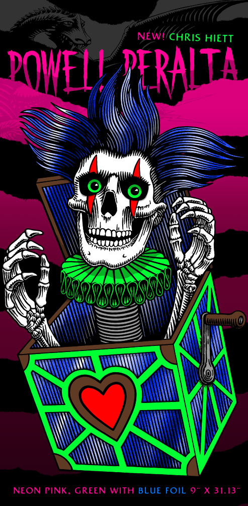 Powell Peralta Pro Chris Hiett Skull FLIGHT Skateboard Deck - 9.5 x 31.13