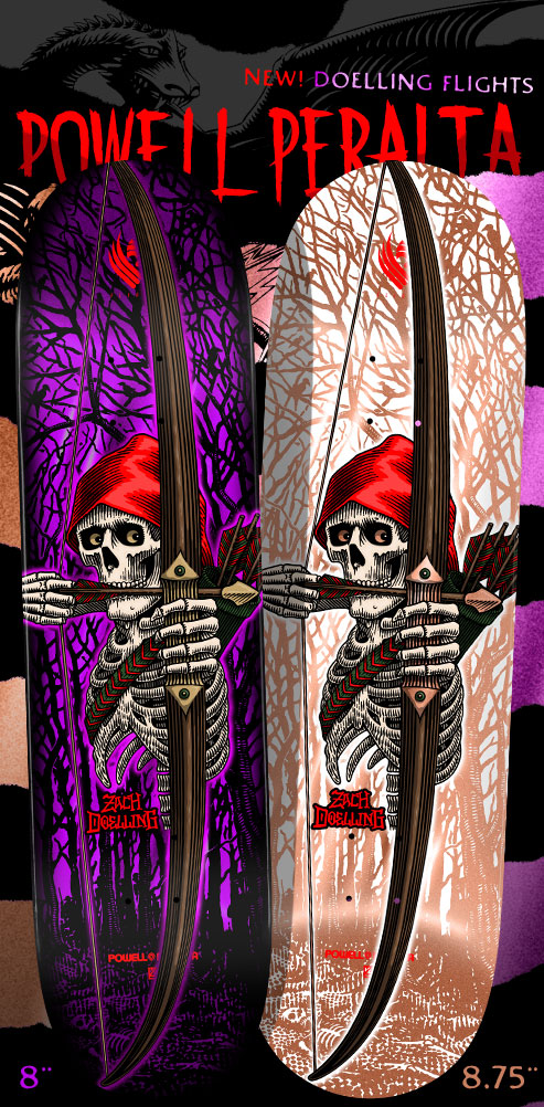 Powell Peralta Pro Zach Doelling Archer FLIGHT® Skateboard Deck Gold Foil - Shape 313 - 8.30 x 31.61